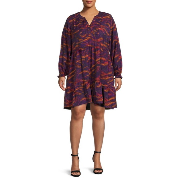 Terra & Sky Dresses & Skirts - TERRA & SKY | Pleated Tiered Dress